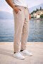 Meridian Fabric Relaxed Fit 100% Cotton Jogger Men's Summer Sweatpants - Beige - 3
