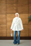 Women's Brode Stone Embroidered Kimono White - 5