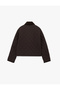 Buttoned Long Sleeve Velvet Stand Collar Pocketed Quilted Coat - 2