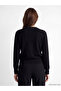 Anthracite Crew Neck Diamond Patterned Women's Knitwear Cardigan - 3