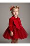 Baby Girl Bow Design Red Dress - 3