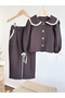Fisto Detail Capitoné Look Two-Set for Girls