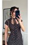 Women's Polka Dot Patterned Mini Dress with Inner Shorts Summer Casual Cut - 2
