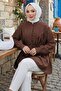 Ribbed Half Placket Buttoned Tunic Brown Hm2886