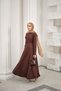 Women's Part-Waist Tie Dress Brown - 4