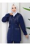 طقم رياضي نسائي مكون من قطعتين من القطن n-05496 _ أزرق داكن - 2