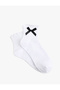 Ruffle Detailed Bowknot Cotton Socks