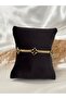 Black Detailed Clover Model Steel Bracelet - 4