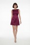 Women's Burgundy Backless Mini Satin Graduation Evening Dress - 2