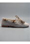 Women's Suede Ballerinas. Beaded Detailed Lace-Up Ballerinas - 4