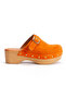 Women's Genuine Suede Leather Clogs Slippers 6220 Oranj - 2