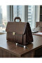 Expandable PU Leather Briefcase Vintage Brown, Hard Case, Multi-Compartment Business Attache - 2