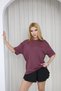 Red Embroidered Heart Detailed Oversize T-Shirt, Short Sleeve Cotton Fabric, Round Neck, Comfortable and Stylish Design - 7