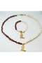 Real Pearl & Star Stone Figured Pendant Bracelet Jewelry Set – Gold Plated Special - 3