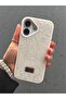 iPhone 16 Compatible White Stone Sparkling Silicone Case – Stylish Design Shock-Resistant Protective Cover - 3