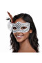 Silver color feathered prom mask women party accessory