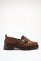Women's Loafer Moccasin Casual Buckle Daily Shoes Tonyas Brown Suede - 6