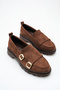 Women's Loafer Moccasin Casual Buckle Daily Shoes Tonyas Brown Suede