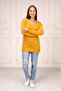 Women's Yellow V-Neck Hand Embroidered Tunic Sweater - 3