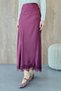 Samara Lace Satin Skirt Plum