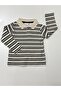 Girl's Polo Collar-Striped Blouse - 2