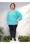 V-Neck Openwork Patterned Italian Mercerized Bluz Sweater - 2