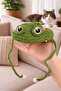 Cat Headgear with Frog Figure - Pompom - Lace-Up Cat Accessory - 5