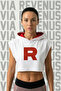 Rocket Team Printed Zero Sleeve Hooded Sportswear Women's Crop