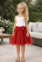 Girl's Skirt Bow Pattern April 23Rd and October 29Th Birthday Skirt - 4