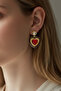 Vintage Heart Earrings 4cm