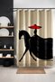 Bathroom Curtain, Black Horse and Woman Patterned Shower Curtain, Bathtub Curtain 175X200Cm - 2