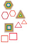 3-Piece Geometric Shapes with Wooden Base and 3D Printing Colors - 14 cm Educational Set - 3