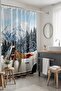 Bathroom Curtain, Snowy Road with Leopard Pattern Shower Curtain, Bathtub Curtain 175X200Cm - 3