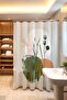 Bathroom Curtain, Bohemian Green Orange Plants Patterned Shower Curtain, Bathtub Curtain 175X200Cm - 3