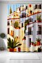 Bathroom Curtain, White Houses in the Sun Patterned Shower Curtain, Bathtub Curtain 175X200Cm - 3