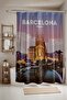 Bathroom Curtain, Pastel Barcelona Patterned Shower Curtain, Bathtub Curtain 175X200Cm - 2