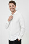 White Modal Fabric Lycra Comfortable Fit Wrinkle-Free Iron-Free Men's Shirt 2602629 - 5