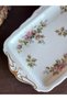 Antique British Moss Rose Series Pink Floral Porcelain Rectangular Tray Presentation Plate - 2