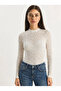 Women's White Long Sleeve Half Turtleneck Transparent Tulle Lace Bodysuit 1034 60283930