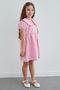 Cherry Embroidered Brode Detailed Baby Collar Girl's Dress - 5