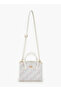 Monogram Print Satchel Bag with Detachable Strap - 2