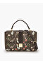 Floral Monogram Print Satchel Bag