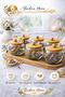 6-Piece Flower Double-Walled Glass Storage Container Set with Bamboo Lid and Spoon, Stylish Design