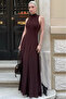 Bitter Brown Turtleneck Maxi Length Flowy Stylish Women's Dress Mg2664 - 6