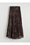 Original Elastic Waist Patterned Pleated Skirt - 2