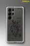 Samsung S25 Ultra Compatible Anatomical Heart Patterned Transparent Printed Shock-Absorbing Phone Case Mk02A - 2
