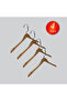 Wooden (Silver Hook Lama) Clothes, Shirts, Blouses, Hangers Walnut Color 4 Pieces