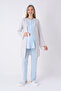 Maternity Pajama and Dressing Gown Set 3-Piece – Maternity Pajamas with Crew Neck, Striped Pattern, Cotton Viscose