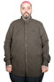 Mode XL Large Size Men's Long Sleeve Linen Shirt 20396 Haki - 2
