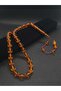 Crimped Amber Natural Stone Barley Cut 33 Habbeli Systemic Tassel Rosary Religious Themed Accessory